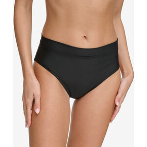 DKNY Women High Waist Bikini Bottoms Black Size L